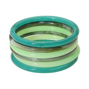 6PCS - Stackable Resin Bangle Multi Layered Bracelets